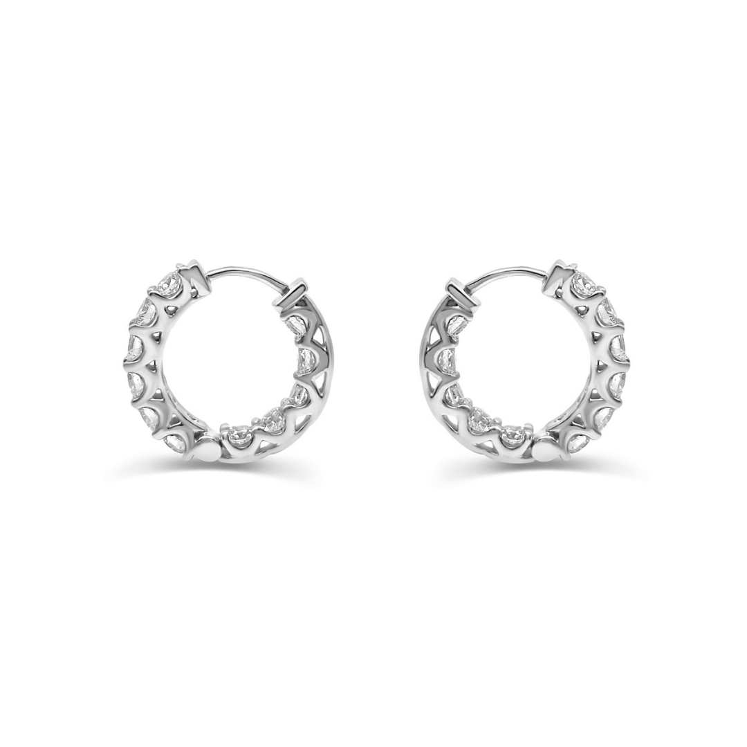 White Gold & Ethical Diamond Hoop Earrings 2.00ct