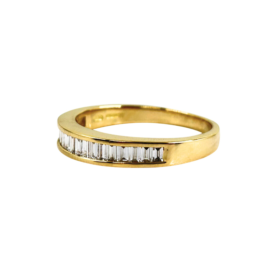 18ct Yellow Gold Channel Set Baguette Diamond Eternity Ring