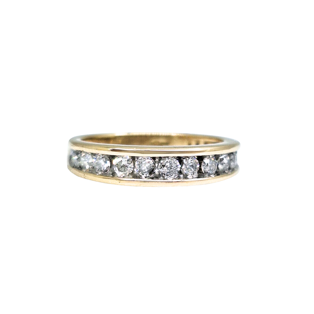 9ct Yellow Gold Channel Set Diamond Eternity Ring