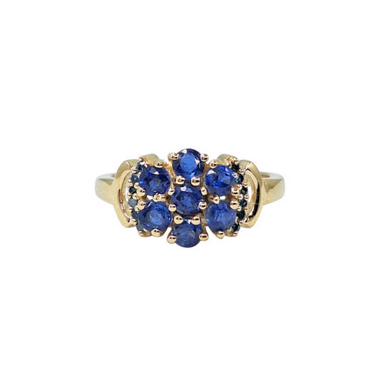 9ct Yellow Gold Nilamani Cluster Ring