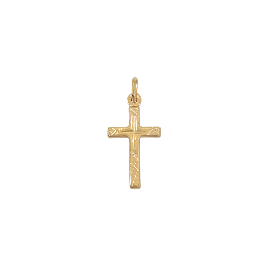 9ct Yellow Gold Pattern Cross