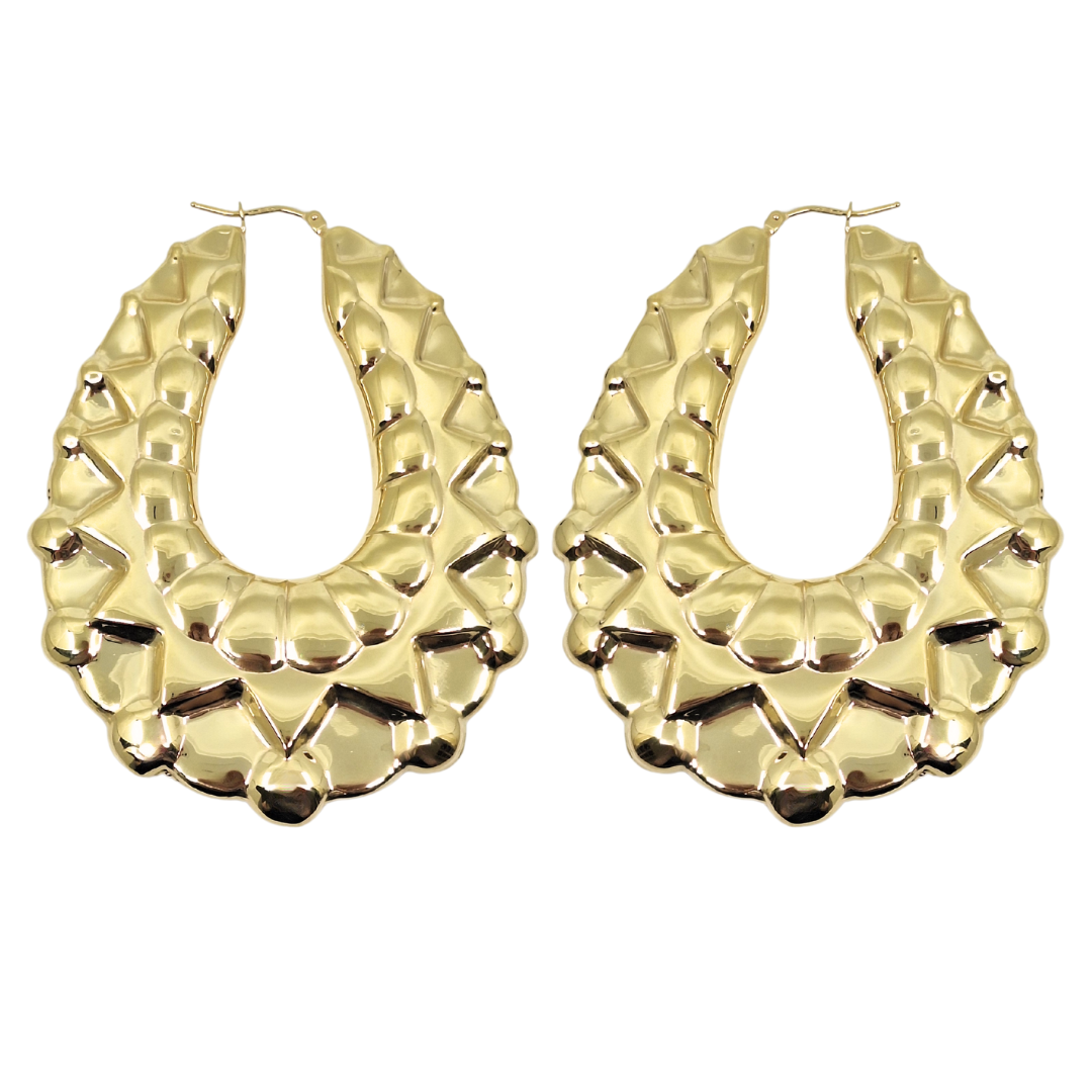 9ct Yellow Gold Large Creole Hoop Earrings