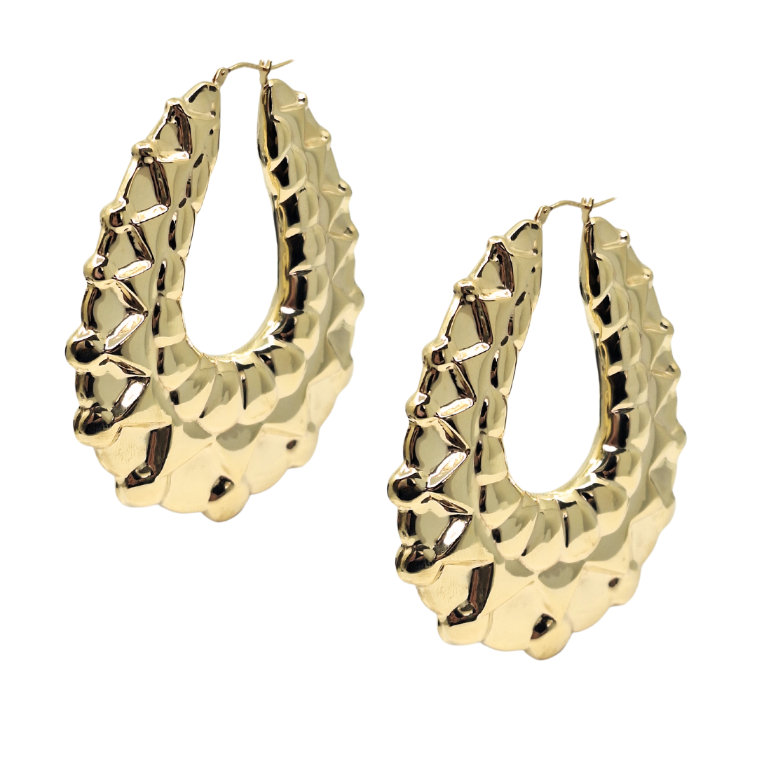 9ct Yellow Gold Large Creole Hoop Earrings