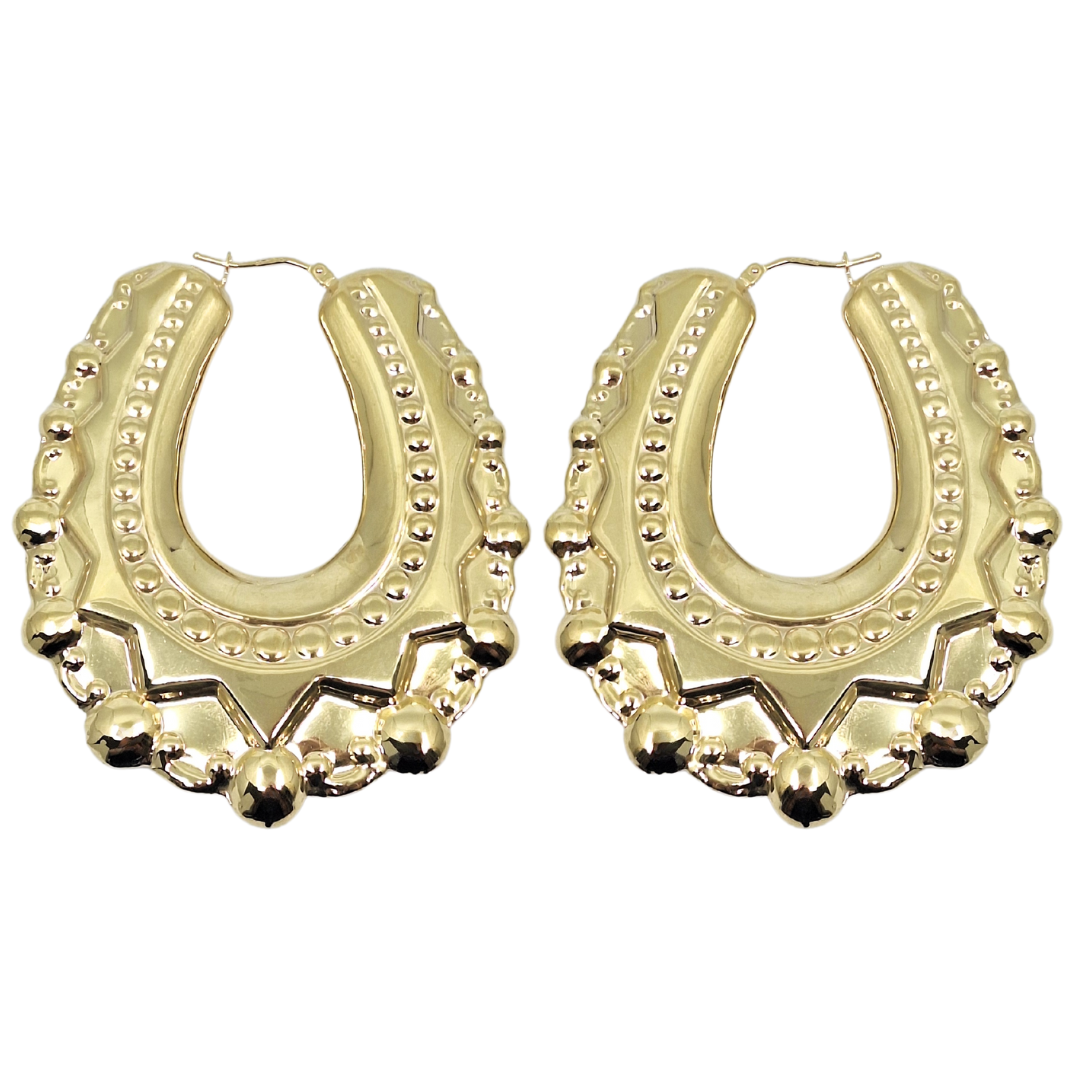 9ct Yellow Gold Large Creole Hoop Earrings