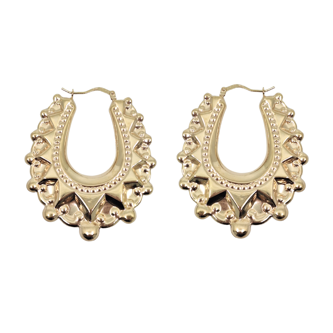 9ct Yellow Gold Creole Hoop Earrings