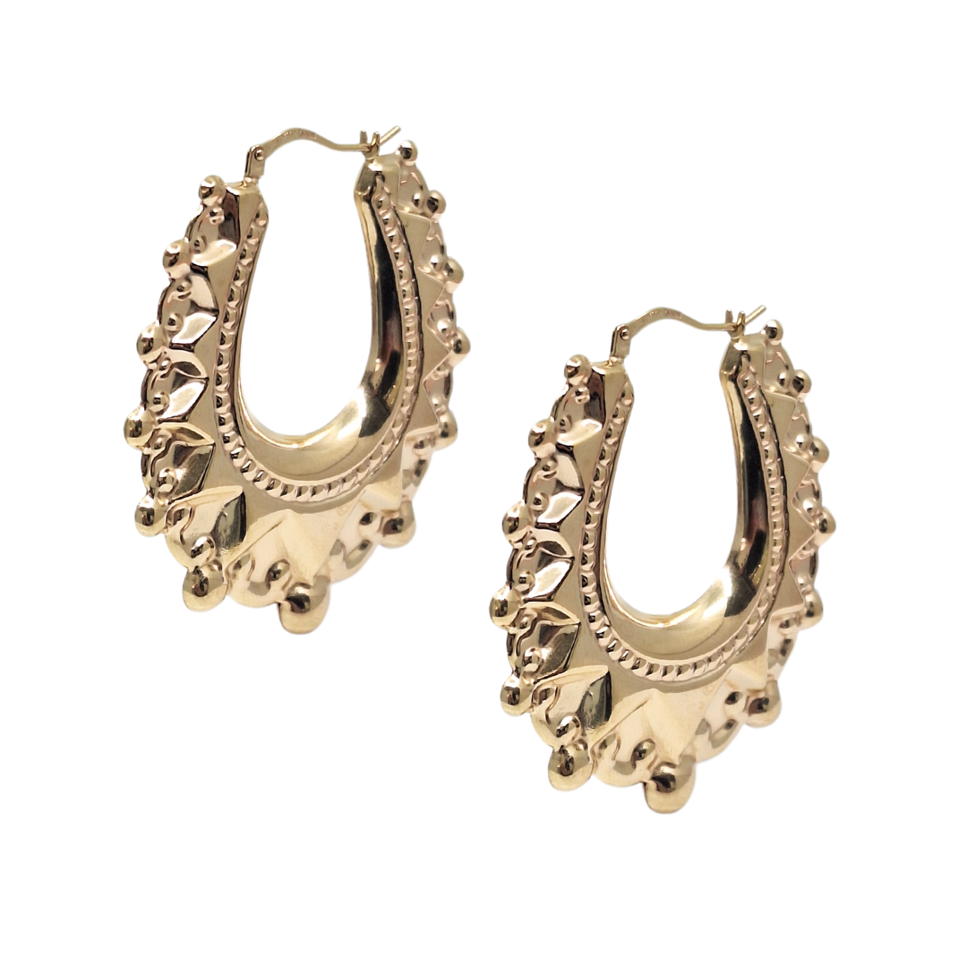 9ct Yellow Gold Creole Hoop Earrings