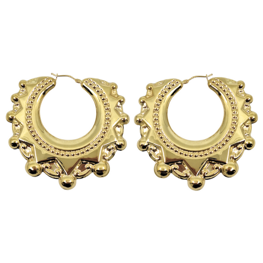 9ct Yellow Gold Large Creole Hoop Earrings