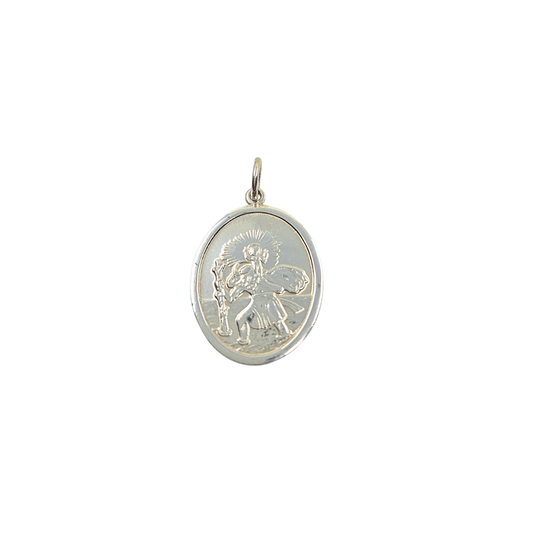 Silver Oval St Christopher Pendant