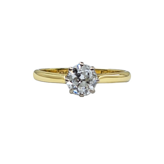 18ct Yellow Gold Diamond Solitaire Ring 0.50ct