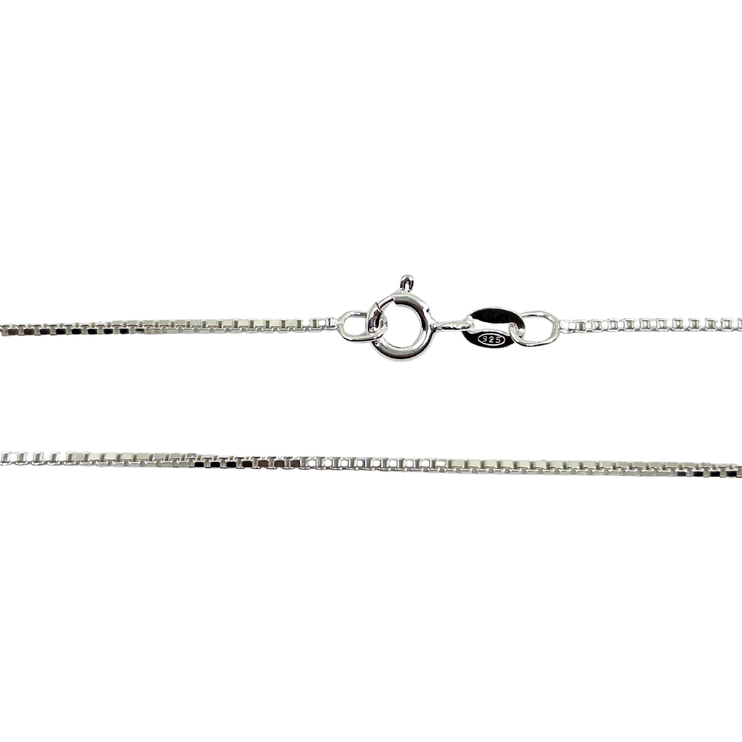 Silver 1.1mm Box Chain 20"