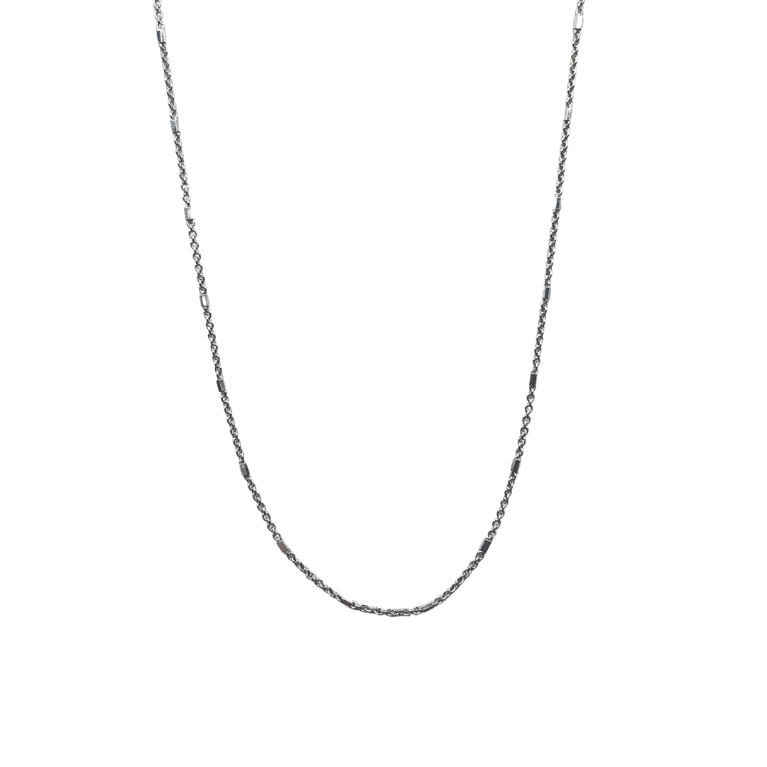 Silver 1.3mm Cable & Bar Chain 16"