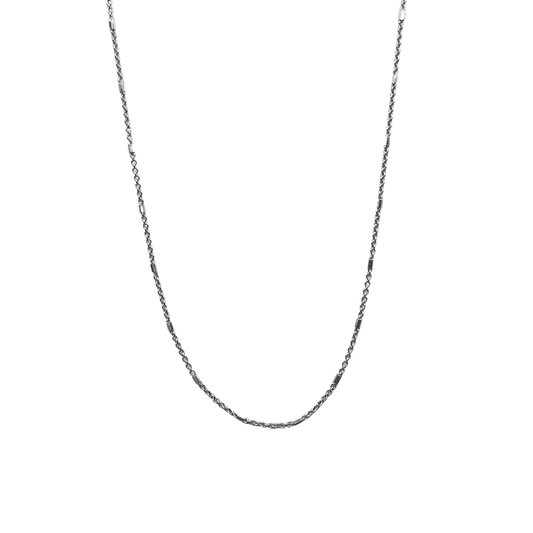 Silver 1.3mm Cable & Bar Chain 20"