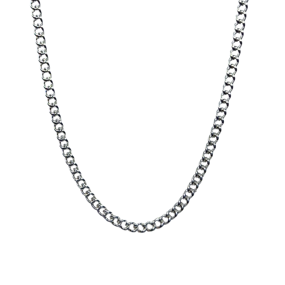 Silver 3.8mm Hollow Curb Chain 20"