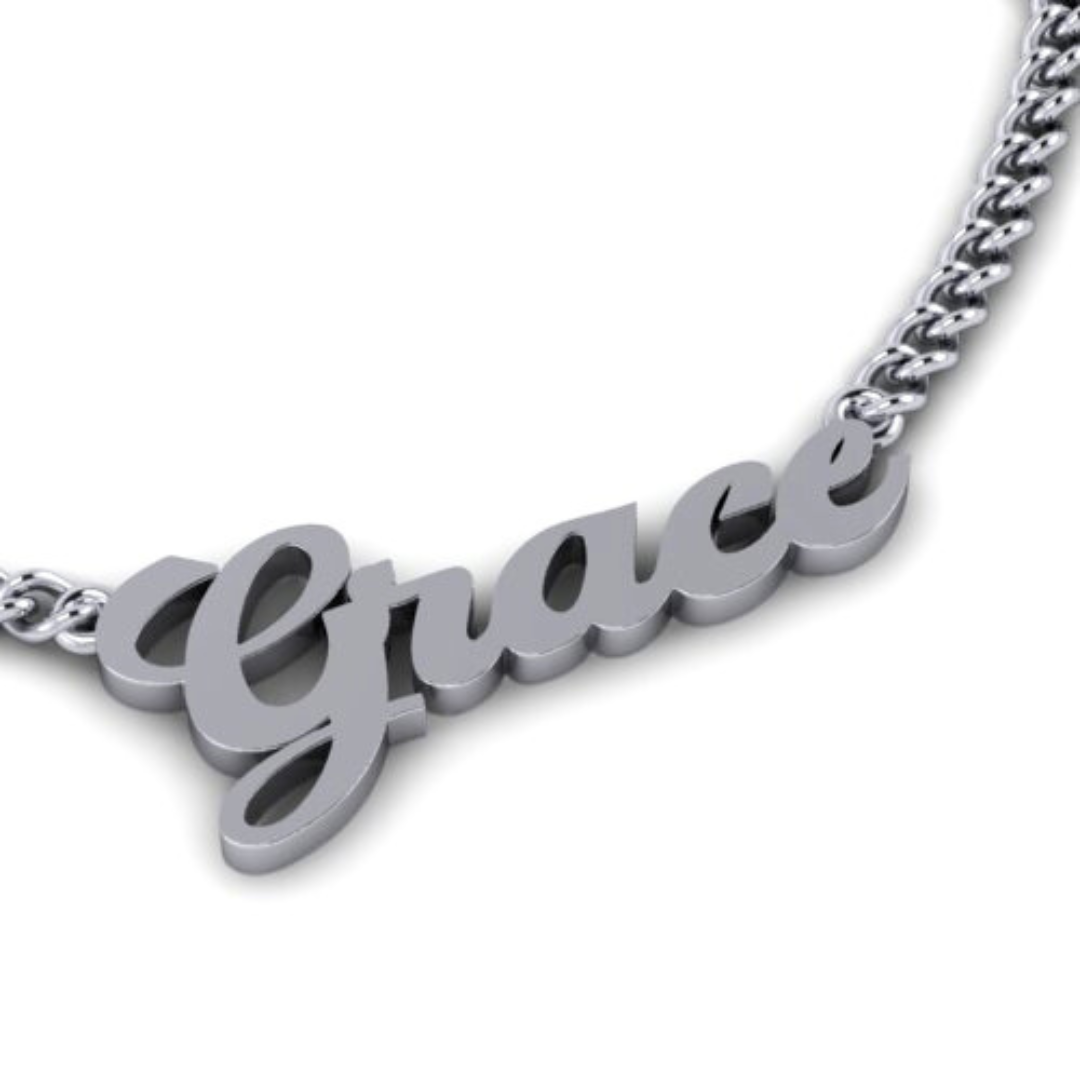 Sterling Silver Personalised Name Necklace - Script