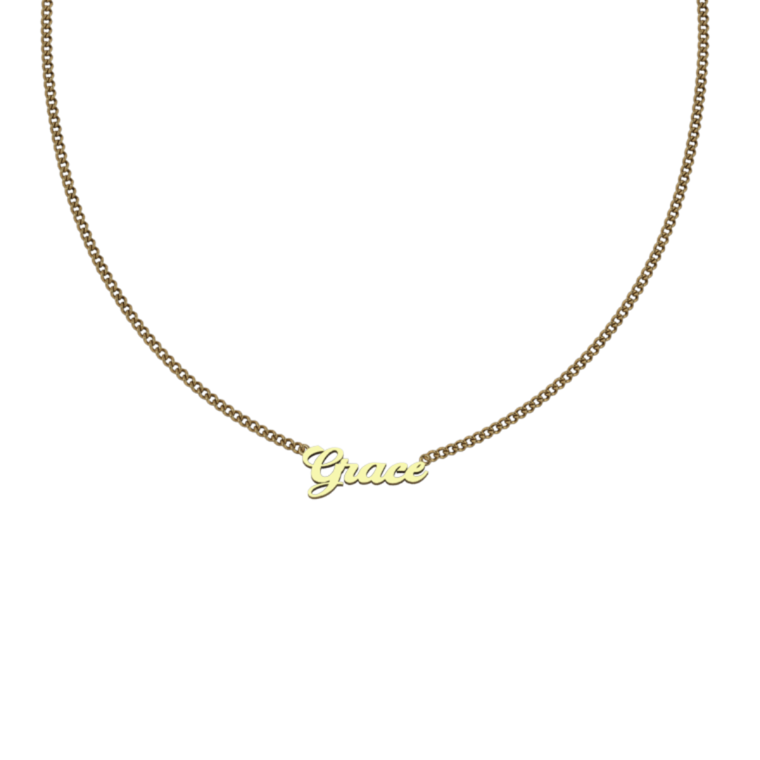 9ct Gold Personalised Name Necklace - Script