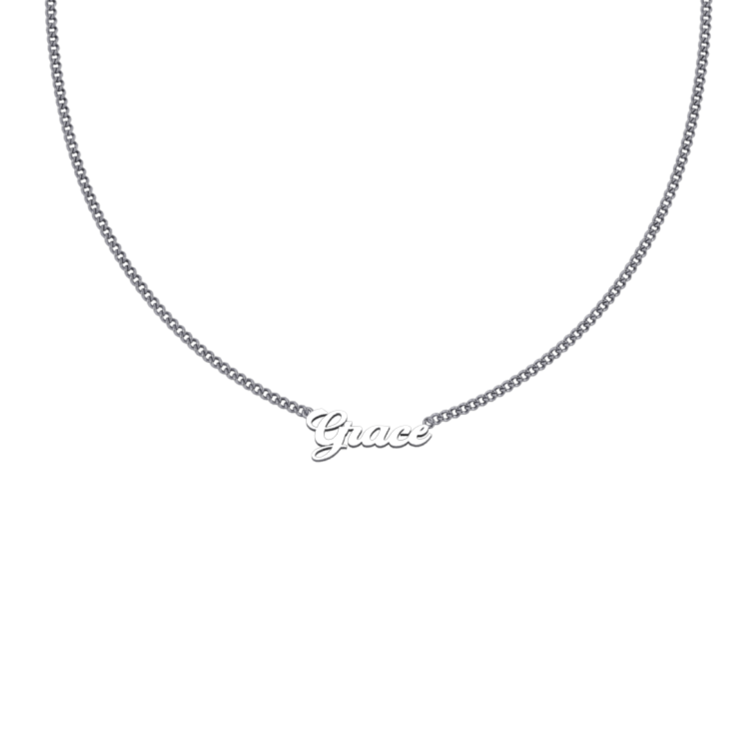 Sterling Silver Personalised Name Necklace - Script