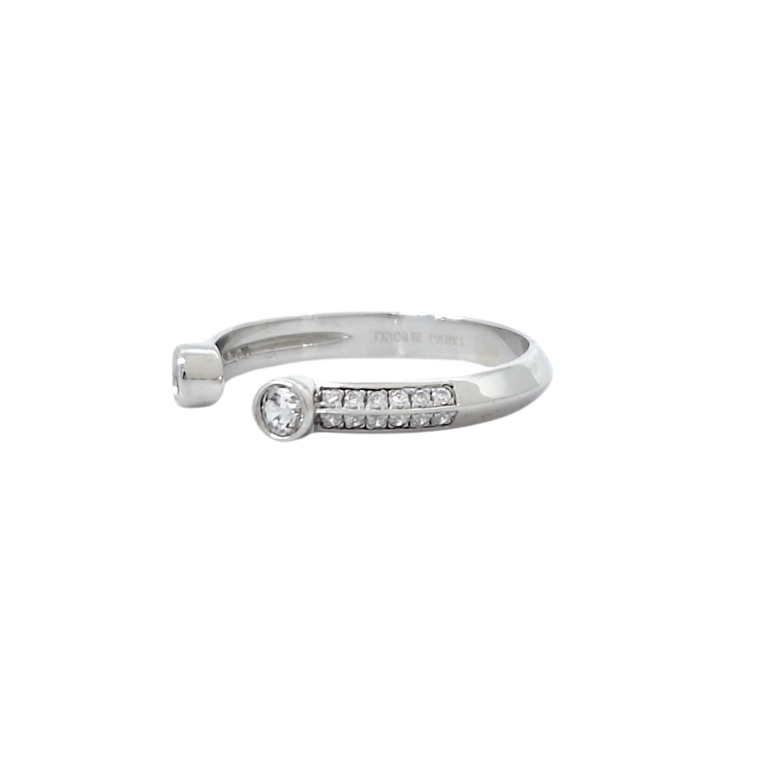 Tresor Paris Silver White Crystal Torque Ring