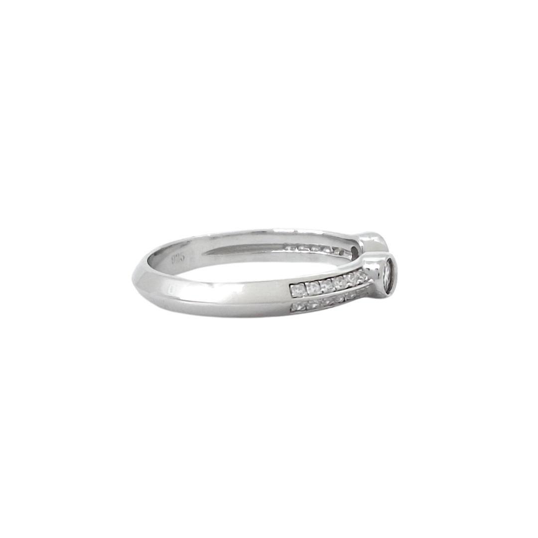 Tresor Paris Silver White Crystal Torque Ring