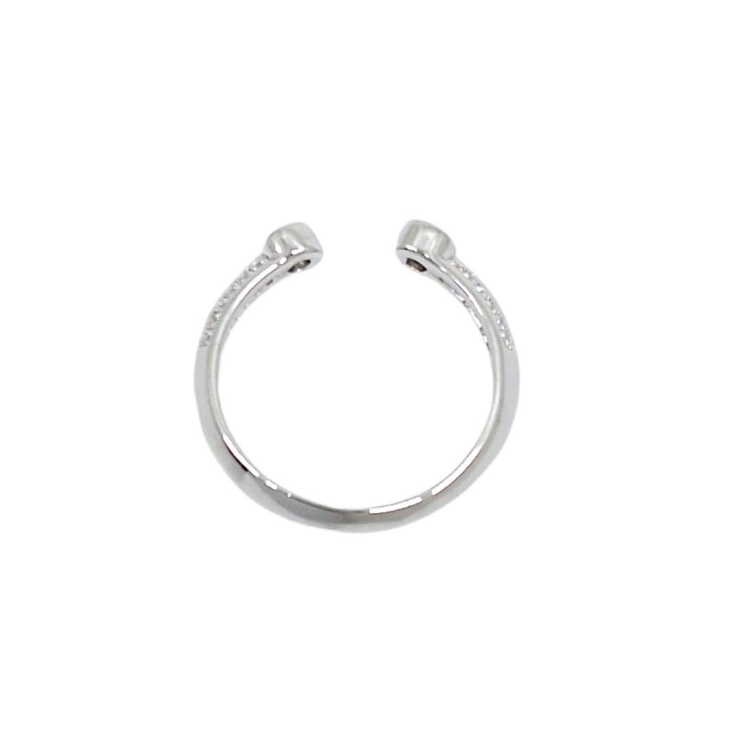 Tresor Paris Silver White Crystal Torque Ring