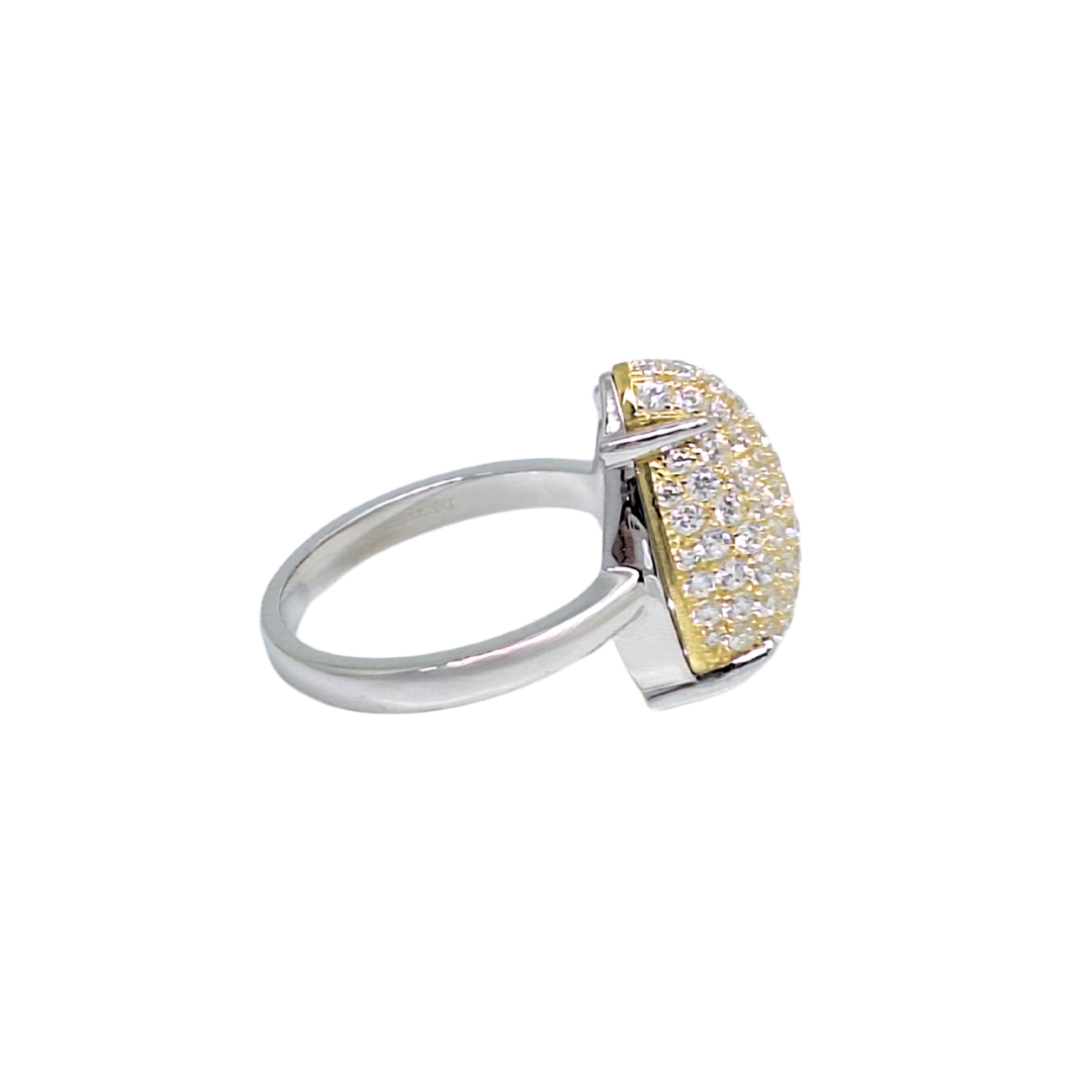 Tresor Paris Silver & Gold Colour White Crystal Ring