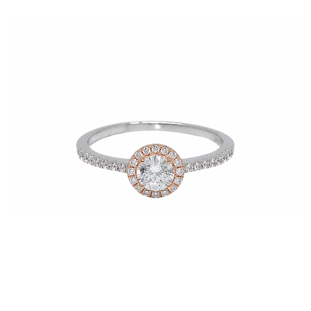 Tresor Paris Silver & Rose White Crystal Ring