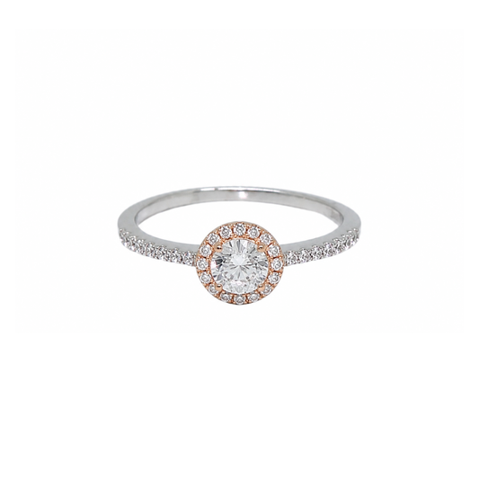 Tresor Paris Silver & Rose White Crystal Ring