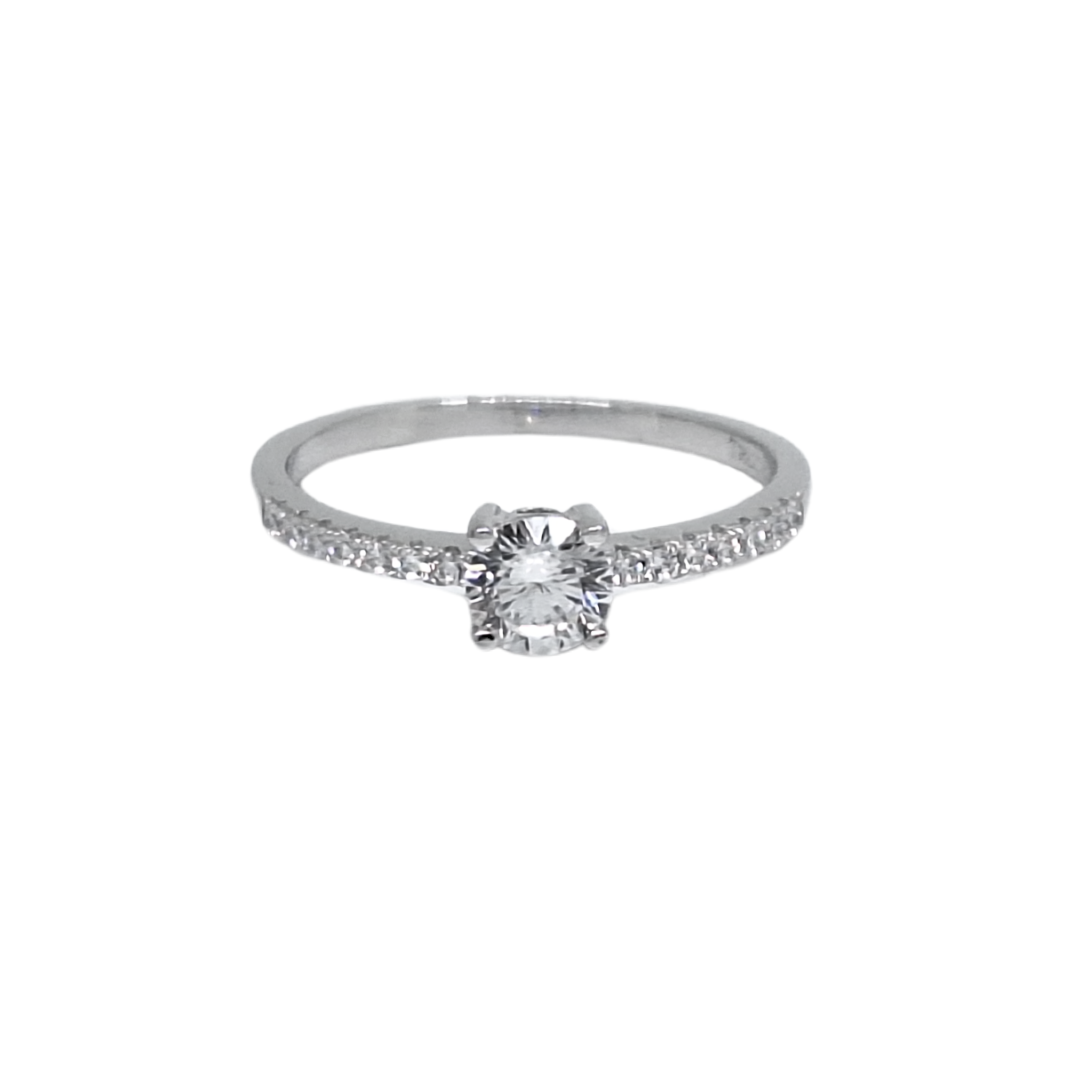 Tresor Paris Silver & White Crystal Ring