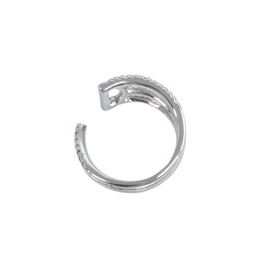 Tresor Paris Silver & Crystal Wrap-Around Ring