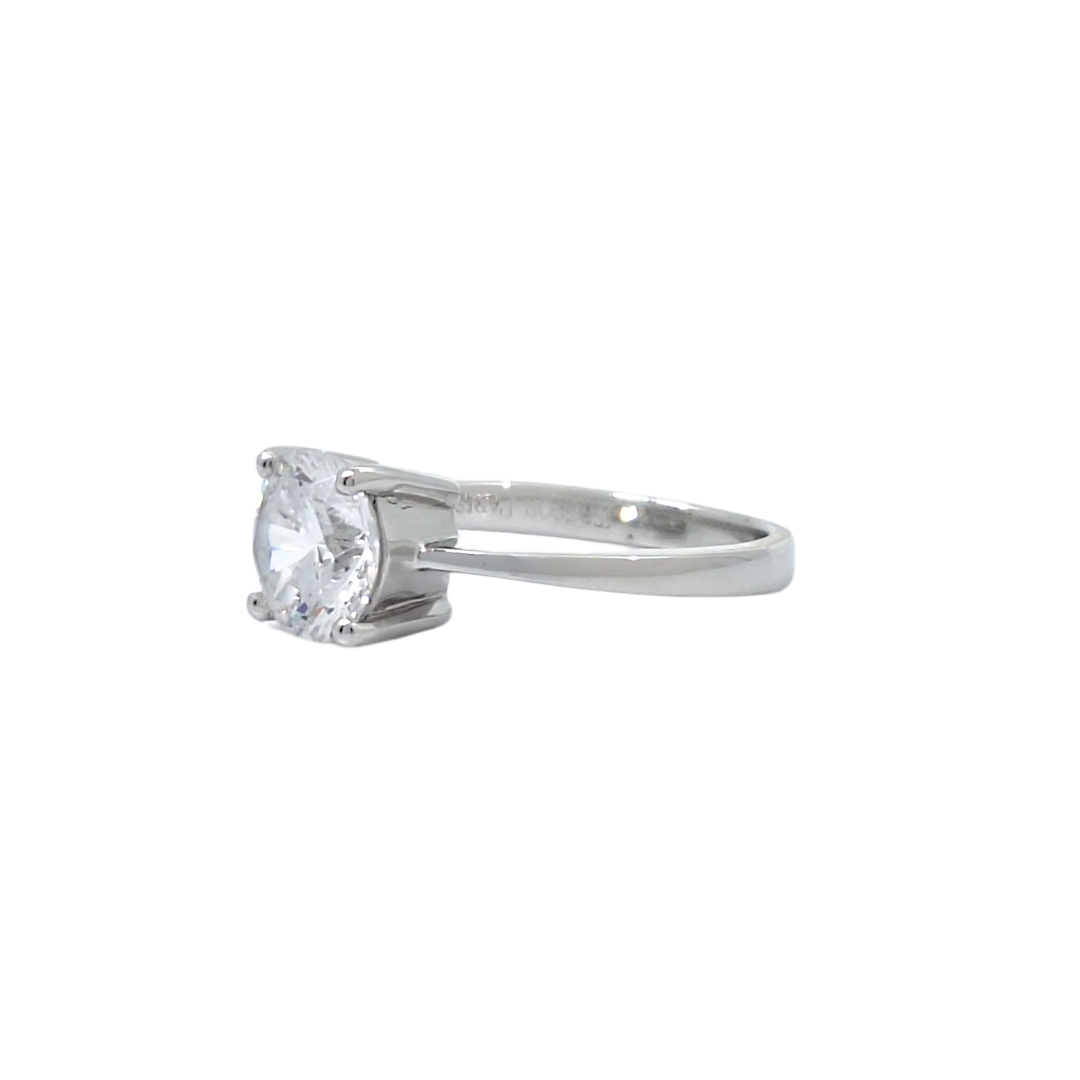 Tresor Paris Silver White Crystal Solitaire Ring