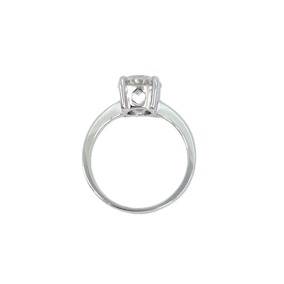 Tresor Paris Silver White Crystal Solitaire Ring