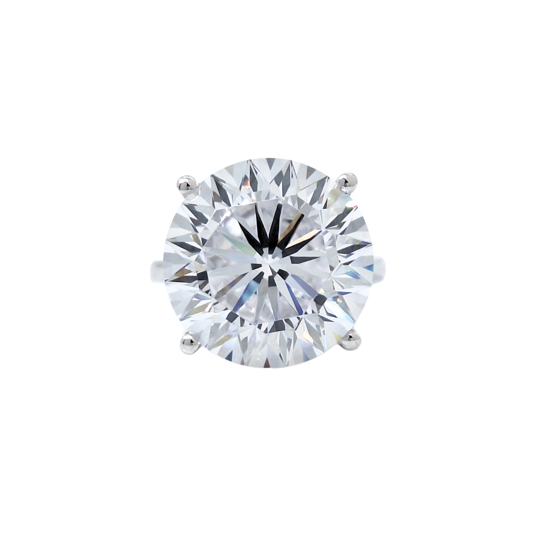 Tresor Paris Silver Large White Crystal Solitaire Ring