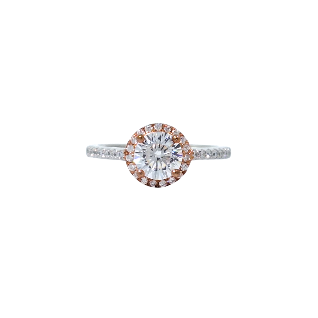 Tresor Paris Silver & Rose White Crystal Halo Ring