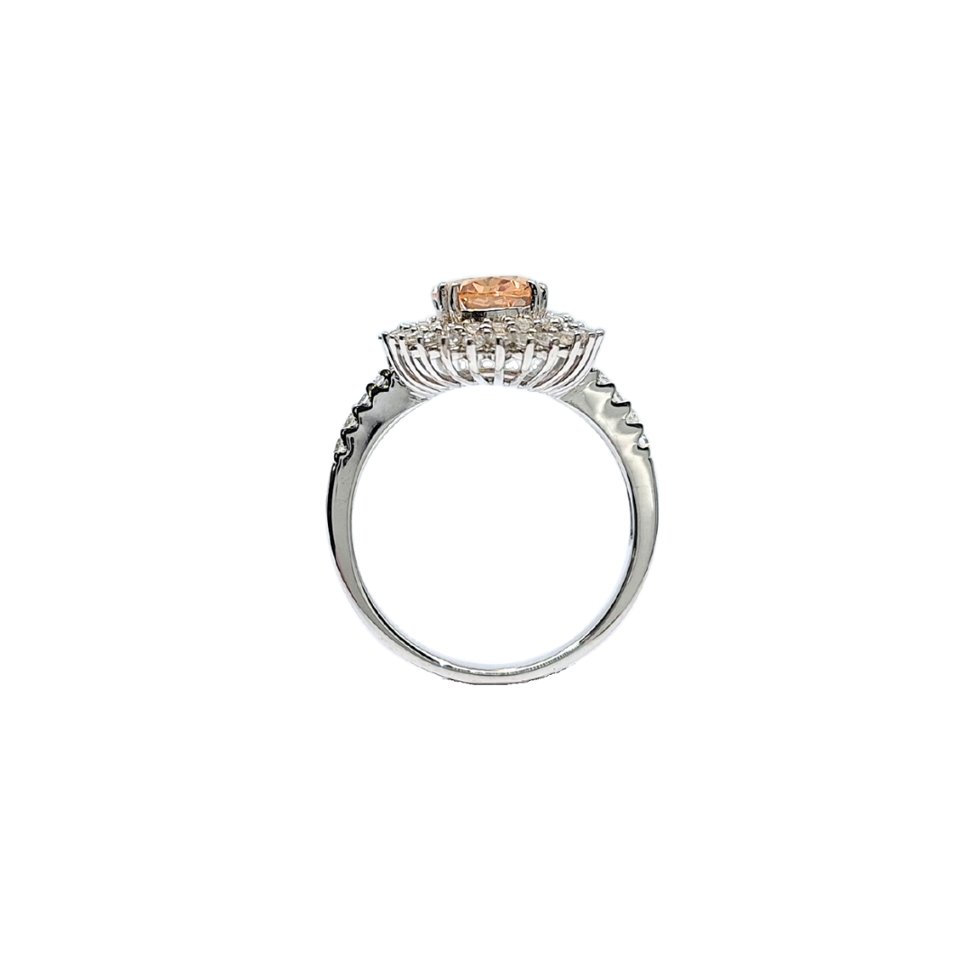 Tresor Paris White & Orange Crystal Cluster Ring