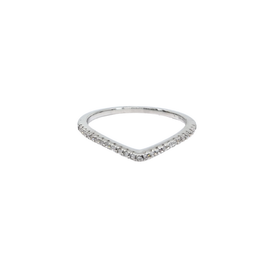 Tresor Paris Silver & Crystal Wishbone Ring