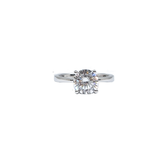 Tresor Paris Silver White Crystal Solitaire Ring