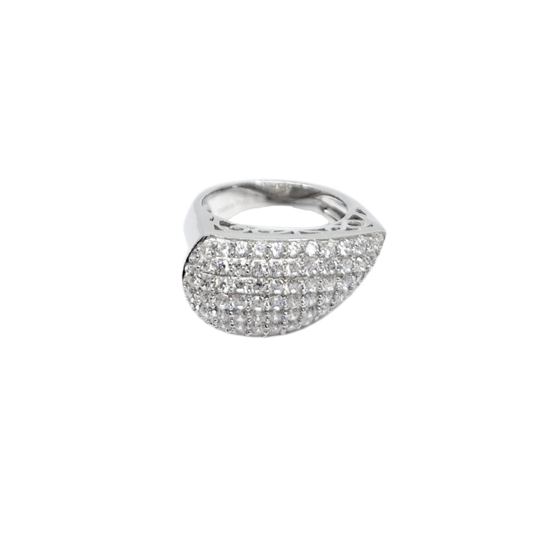 Tresor Paris Silver & White Crystal Ring