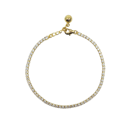 Tresor Paris Gold Colour & Crystal Tennis Bracelet