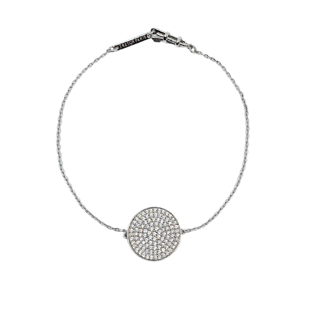 Tresor Paris Silver & Crystal Disc Bracelet