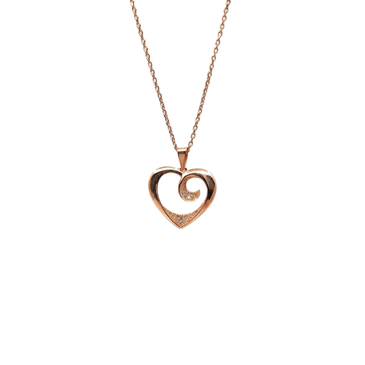 Tresor Paris Rose & White Crystal Heart Necklace