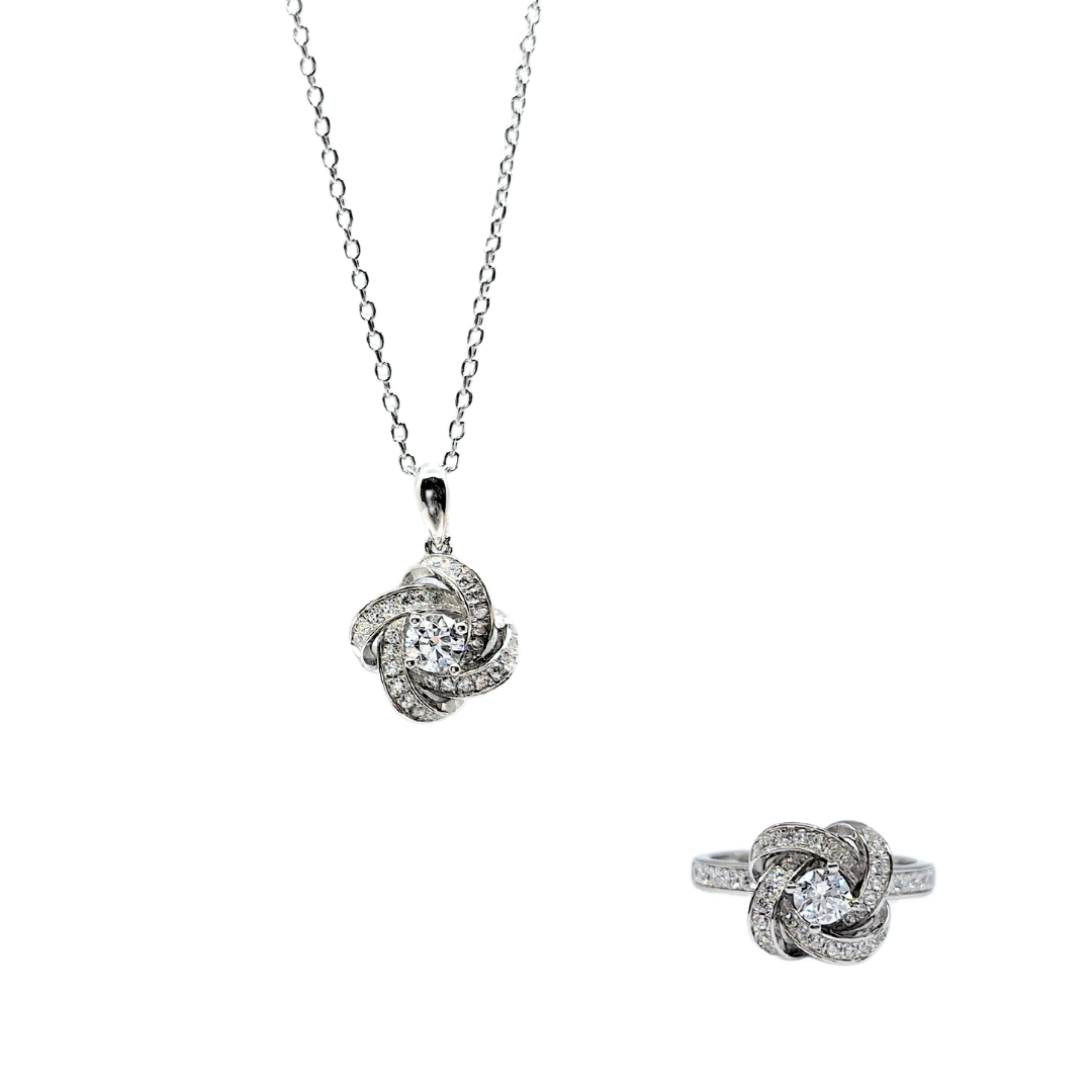 Tresor Paris Silver & White Crystal Knot Bundle