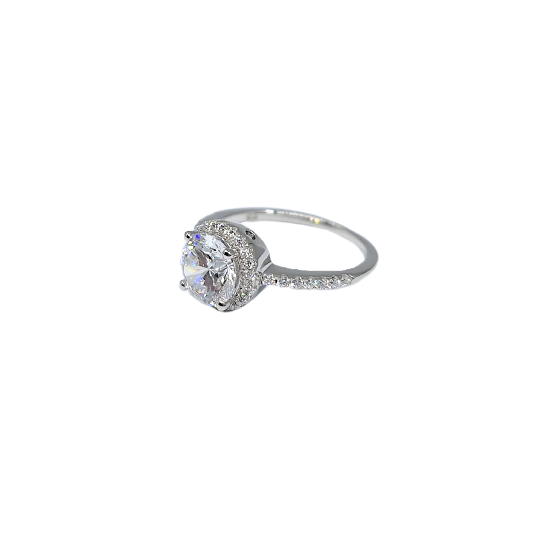 Tresor Paris Silver White Crystal Halo Ring