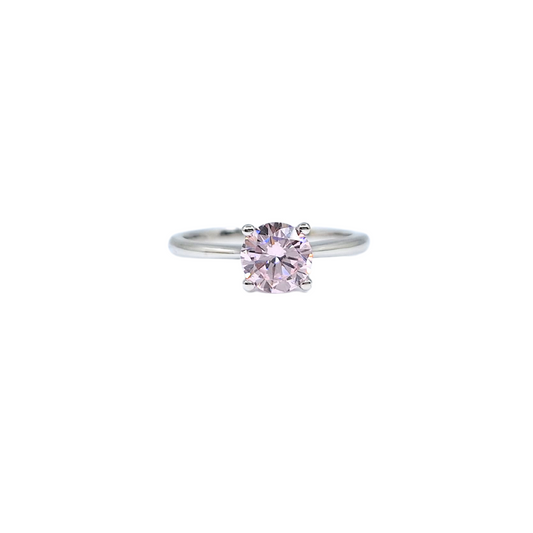 Tresor Paris Pink Crystal Solitaire Ring