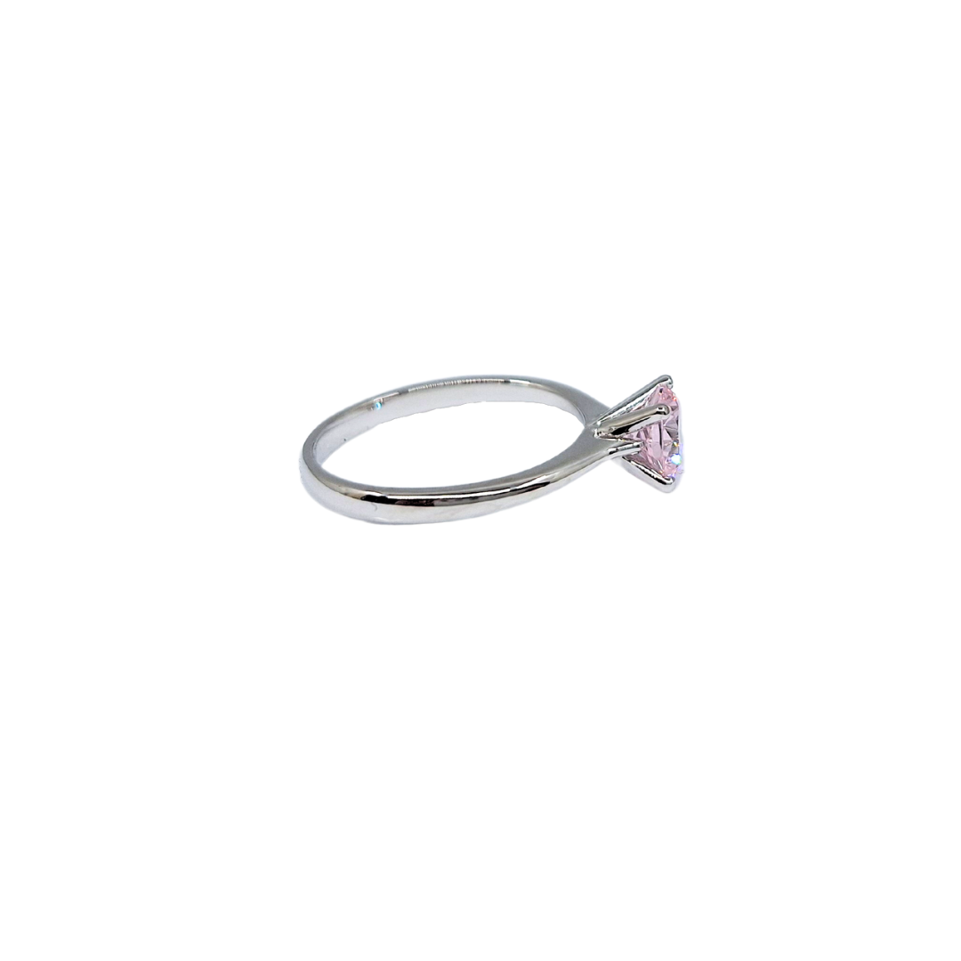 Tresor Paris Pink Crystal Solitaire Ring