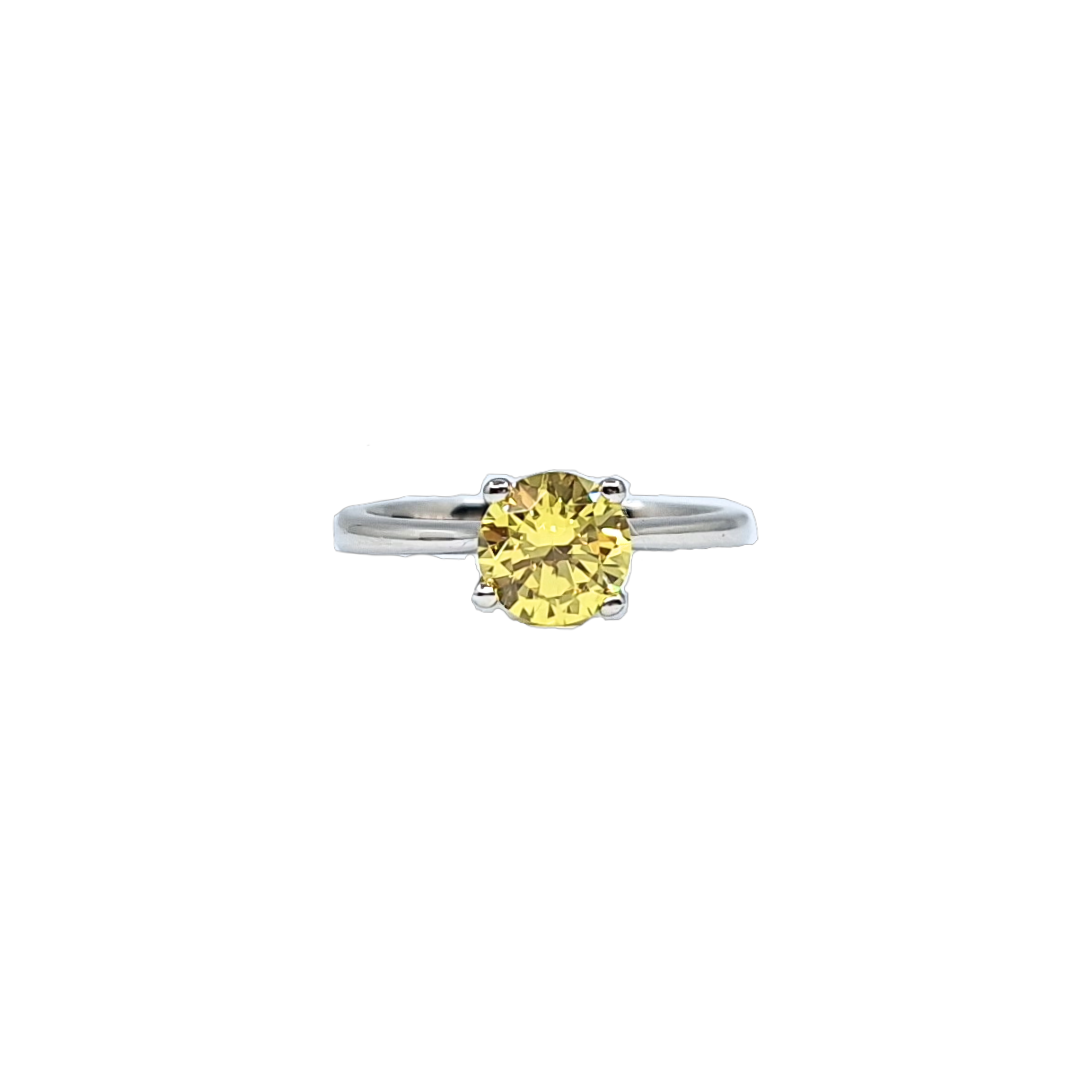 Tresor Paris Yellow Crystal Solitaire Ring