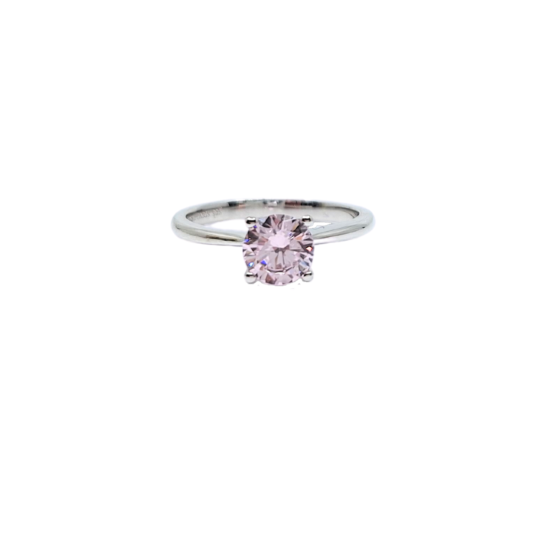 Tresor Paris Pink Crystal Solitaire Ring