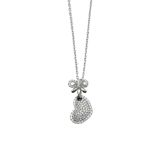 Tresor Paris Heart & Bow Crystal Necklace