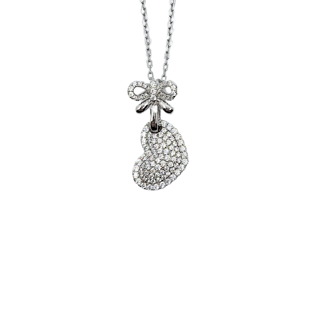 Tresor Paris Heart & Bow Crystal Necklace