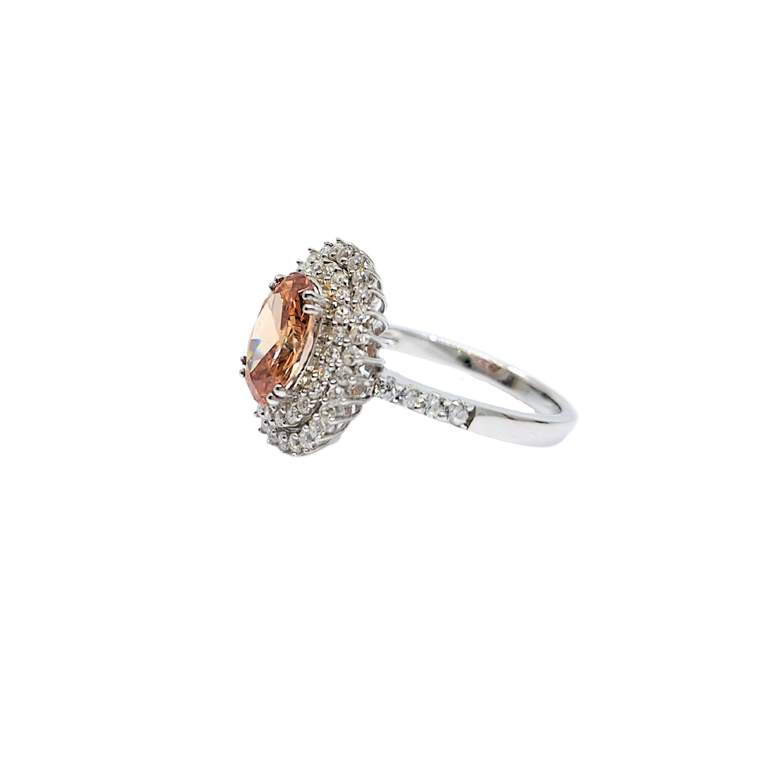 Tresor Paris White & Orange Crystal Cluster Ring