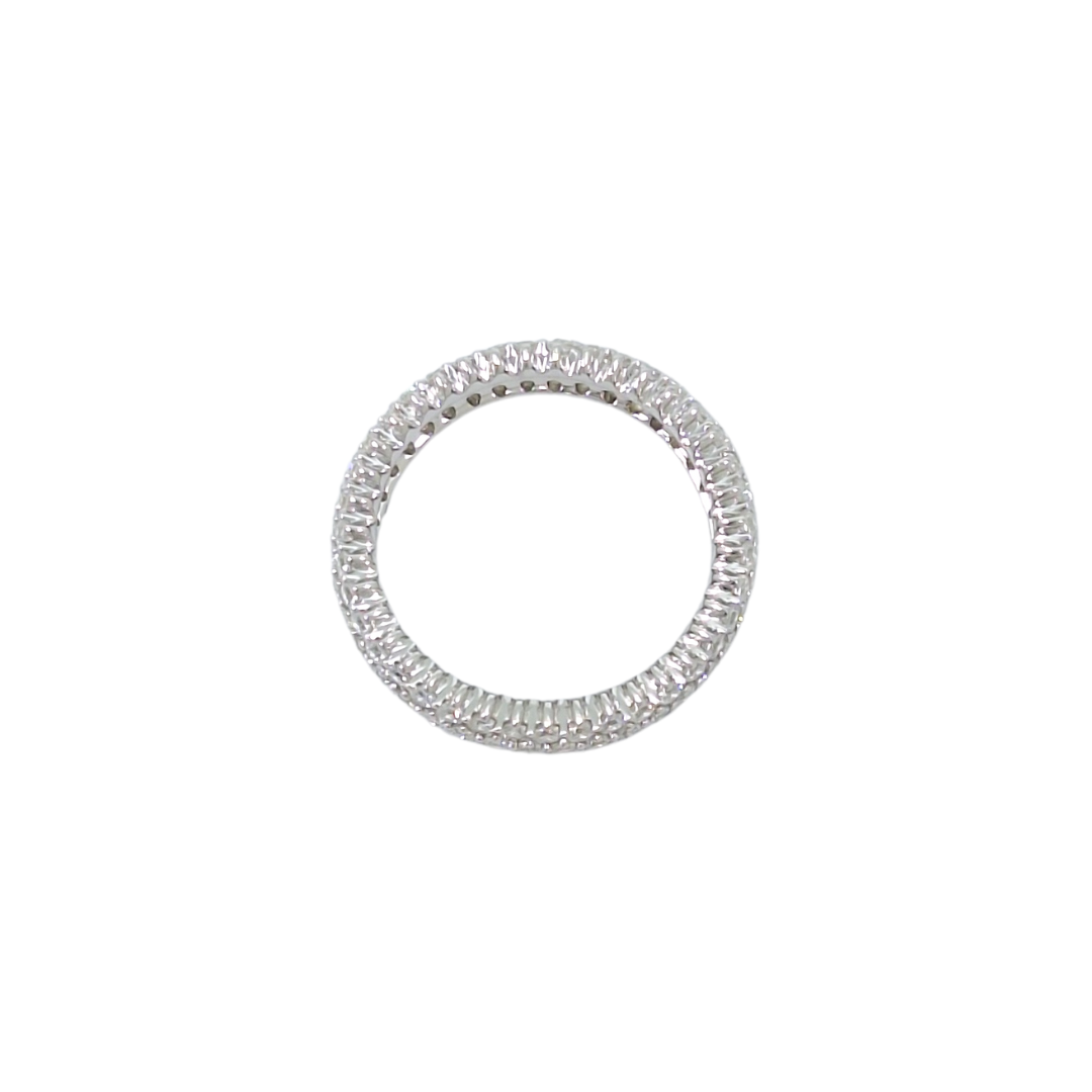 Tresor Paris Silver & White Crystal Band Ring