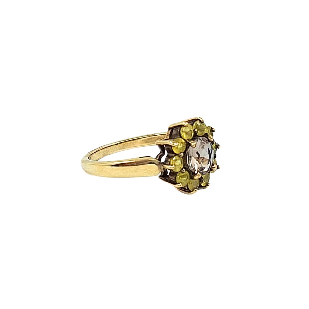 9ct Yellow Gold Quartz Cluster Ring